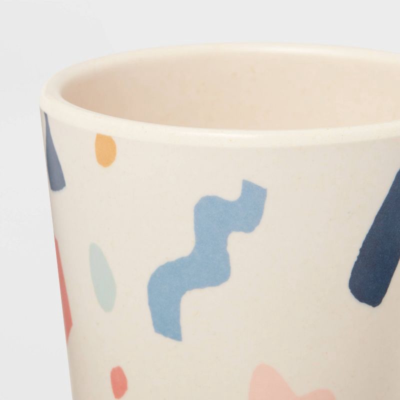 slide 3 of 3, Kids' Shapes Bamboo Melamine 7.74oz Tumbler - Pillowfort™: Off-White, Dishwasher-Safe, Kids Cup, 7.74 oz