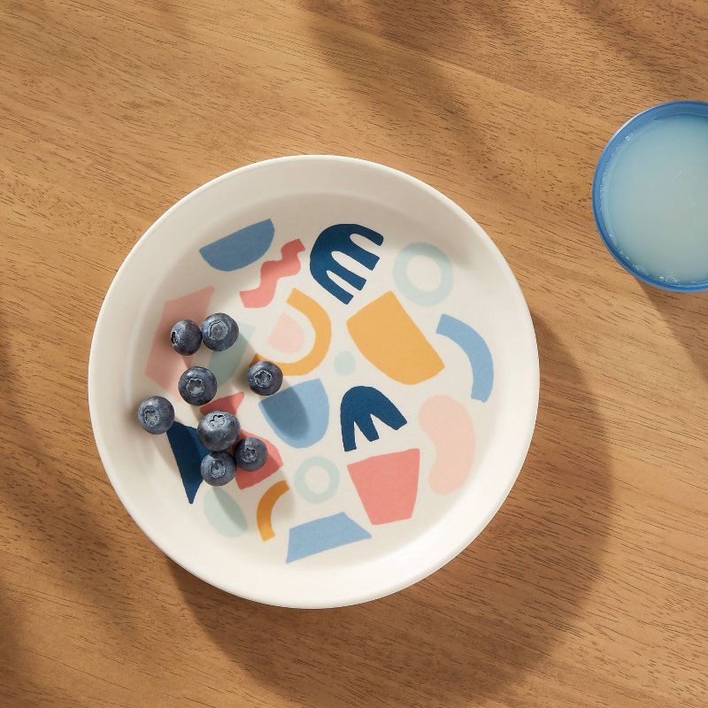 slide 2 of 3, Kids' Bamboo Melamine Plate with Shapes - Pillowfort™, 1 ct