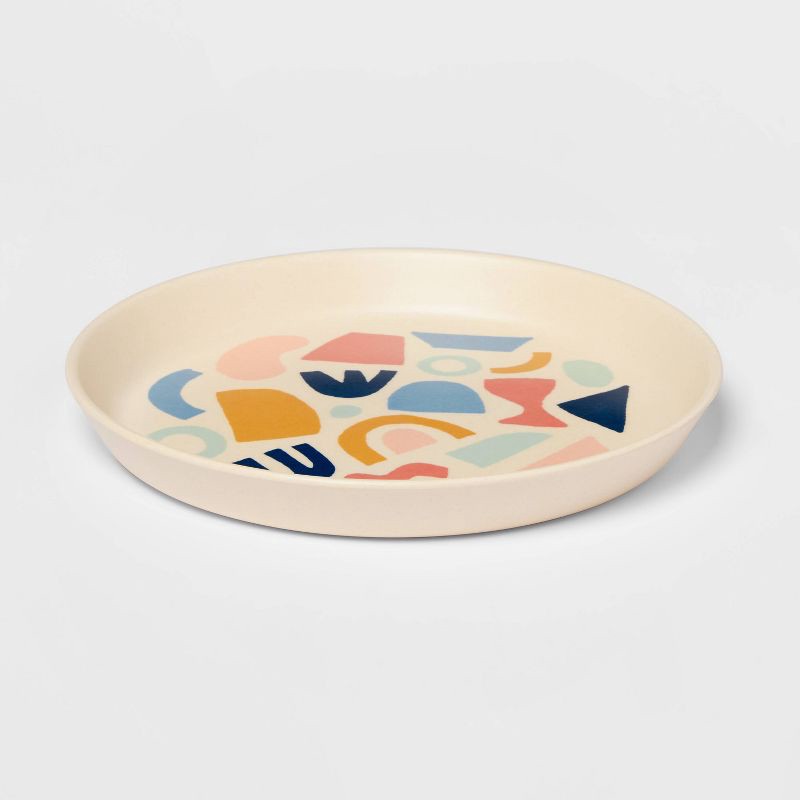 slide 3 of 3, Kids' Bamboo Melamine Plate with Shapes - Pillowfort™, 1 ct