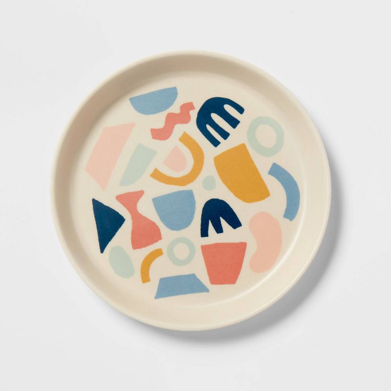 slide 1 of 3, Kids' Bamboo Melamine Plate with Shapes - Pillowfort™, 1 ct