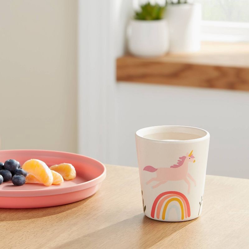 slide 2 of 3, Kids' Unicorn Bamboo Melamine 7.74oz Tumbler - Pillowfort™: Dishwasher-Safe, Animal Theme, Ages 3-12, 7.74 oz