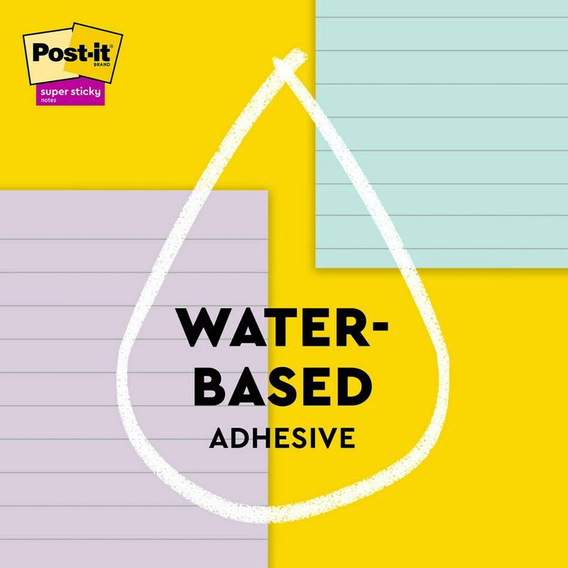 slide 6 of 17, Post-it Recycled Super Sticky Notes 4"x6" Pastels: Large Unbound Multicolored Sticky Notes, 180 Sheets, 100% Recycled Paper, 1 ct