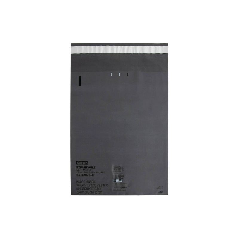 slide 5 of 5, Scotch 6pk Flex Poly Bags Expandable Soft Mailer Gray, 6 ct