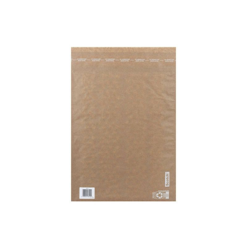 slide 16 of 16, Scotch Curbside Recyclable Mailer Size 6 Brown: Self-Adhesive Shipping Envelopes, Padded, 18"x12.5", Pack of 6, 1 ct