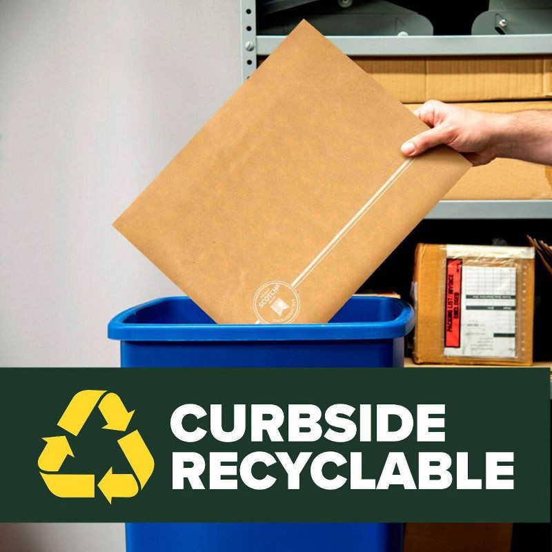 slide 10 of 16, Scotch Curbside Recyclable Mailer Size 6 Brown: Self-Adhesive Shipping Envelopes, Padded, 18"x12.5", Pack of 6, 1 ct