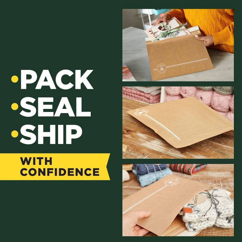 slide 11 of 16, Scotch Curbside Recyclable Mailer Size 6 Brown: Self-Adhesive Shipping Envelopes, Padded, 18"x12.5", Pack of 6, 1 ct