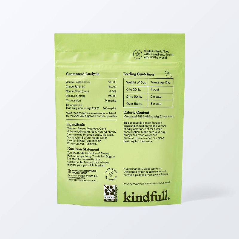 slide 3 of 7, Hip & Joint Support with Chicken and Sweet Potato Jerky Dog Treat - 5oz - Kindfull™, 5 oz