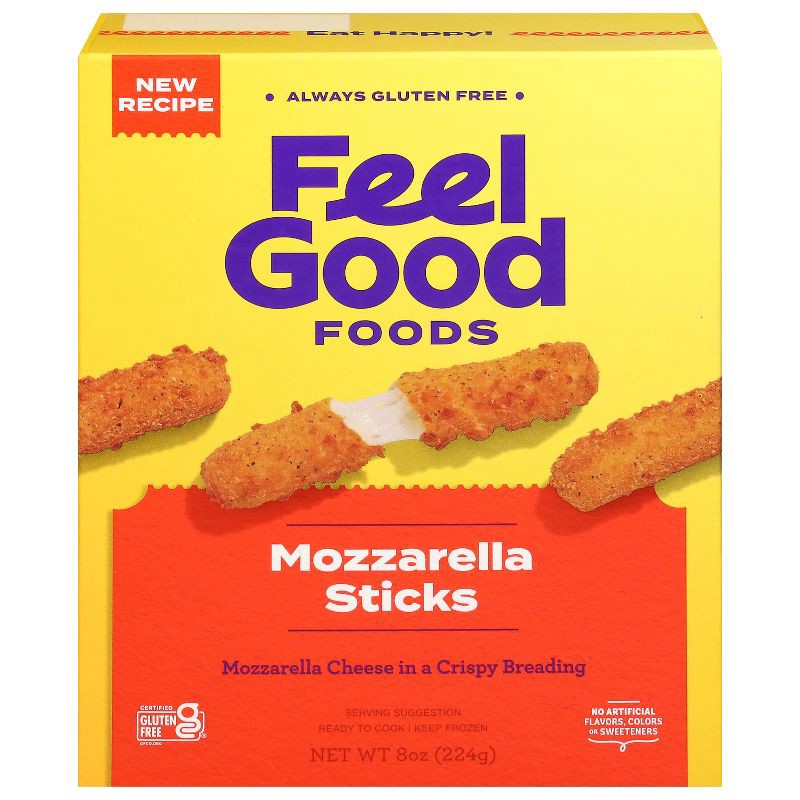 slide 1 of 5, Feel Good Foods Gluten Free Frozen Mozzarella Sticks - 8oz, 8 oz