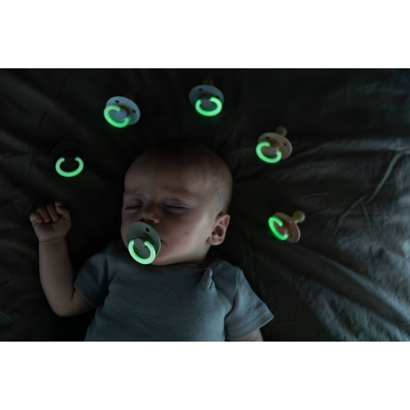 slide 2 of 11, Bibs Colour Latex Pacifier 6-18m - Size 2 - Sage Glow/Vanilla Glow - 2pk, 2 ct