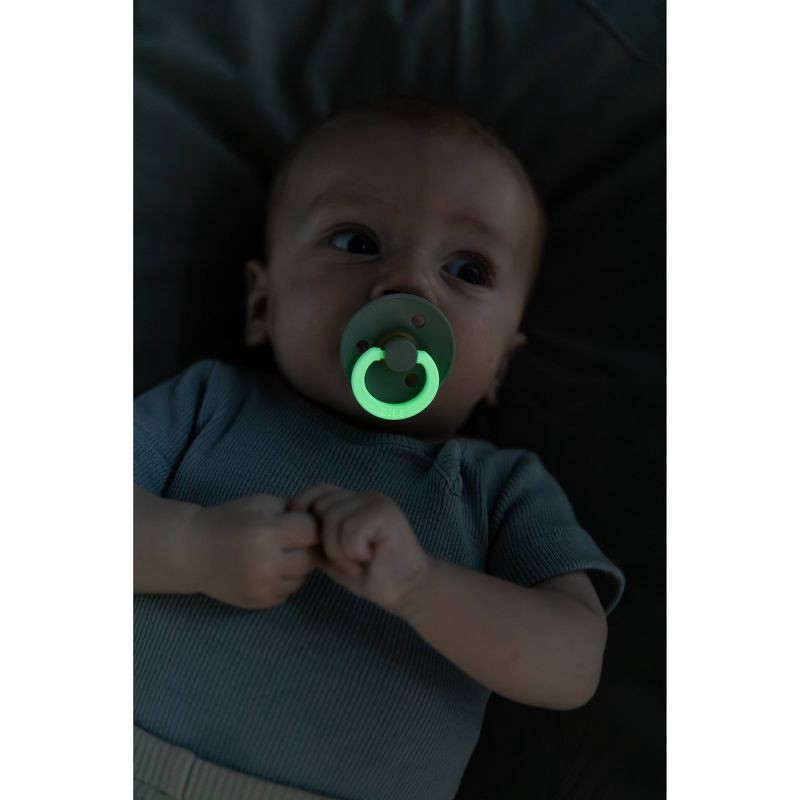 slide 3 of 11, Bibs Colour Latex Pacifier 6-18m - Size 2 - Sage Glow/Vanilla Glow - 2pk, 2 ct