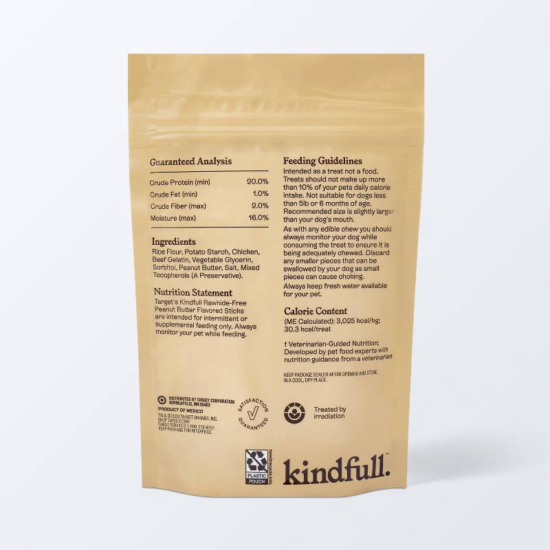 slide 3 of 7, Rawhide-Free Peanut Butter Flavor Recipe Stick Dog Treat - 3.5oz/10ct - Kindfull™, 10 ct; 3.5 oz
