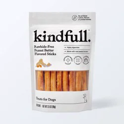 Rawhide-Free Peanut Butter Flavor Recipe Stick Dog Treat - 3.5oz/10ct - Kindfull™