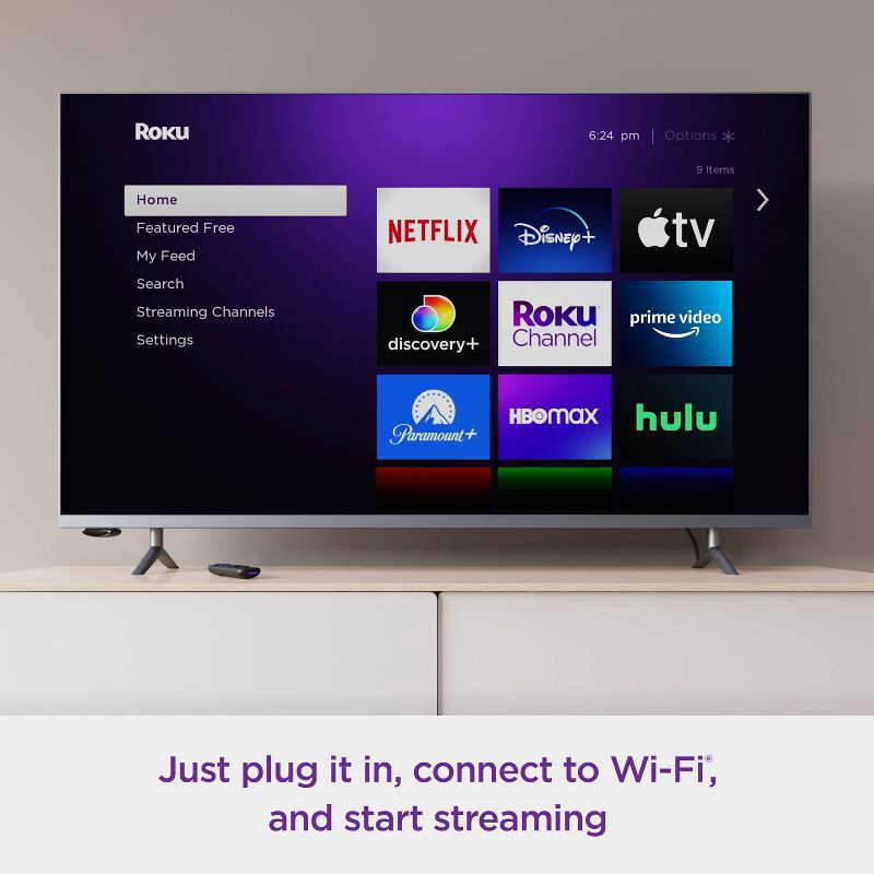 slide 7 of 7, Roku Express HD Streaming Device with High-Speed HDMI Cable, Standard Remote, and Wi-Fi, 1 ct