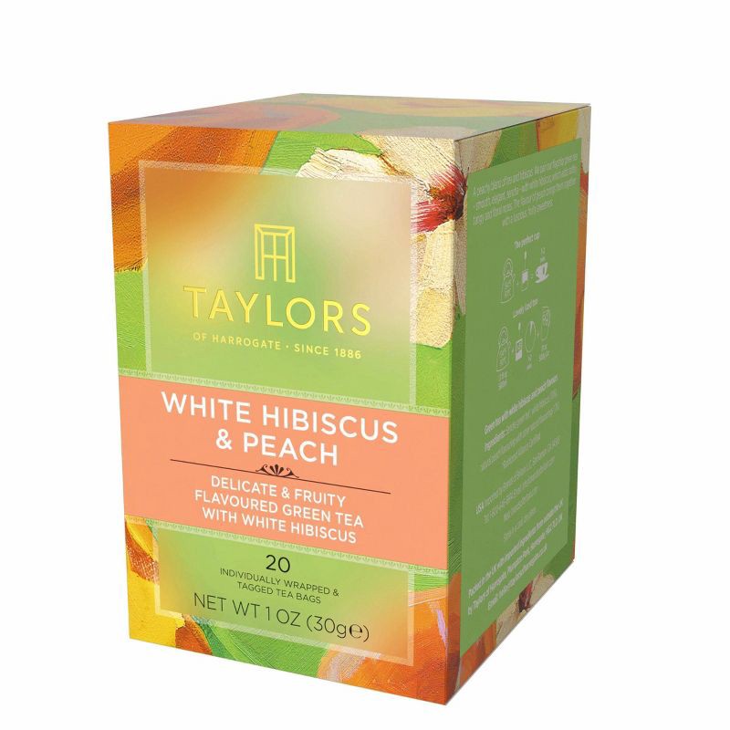 slide 2 of 4, Taylors of Harrogate White Hibiscus & Peach Green Tea - 1oz/20ct, 1 oz, 20 ct
