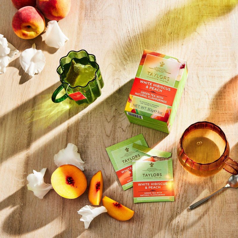 slide 3 of 4, Taylors of Harrogate White Hibiscus & Peach Green Tea - 1oz/20ct, 1 oz, 20 ct