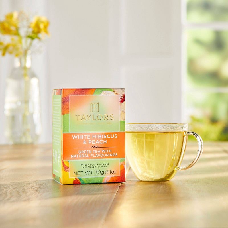 slide 4 of 4, Taylors of Harrogate White Hibiscus & Peach Green Tea - 1oz/20ct, 1 oz, 20 ct