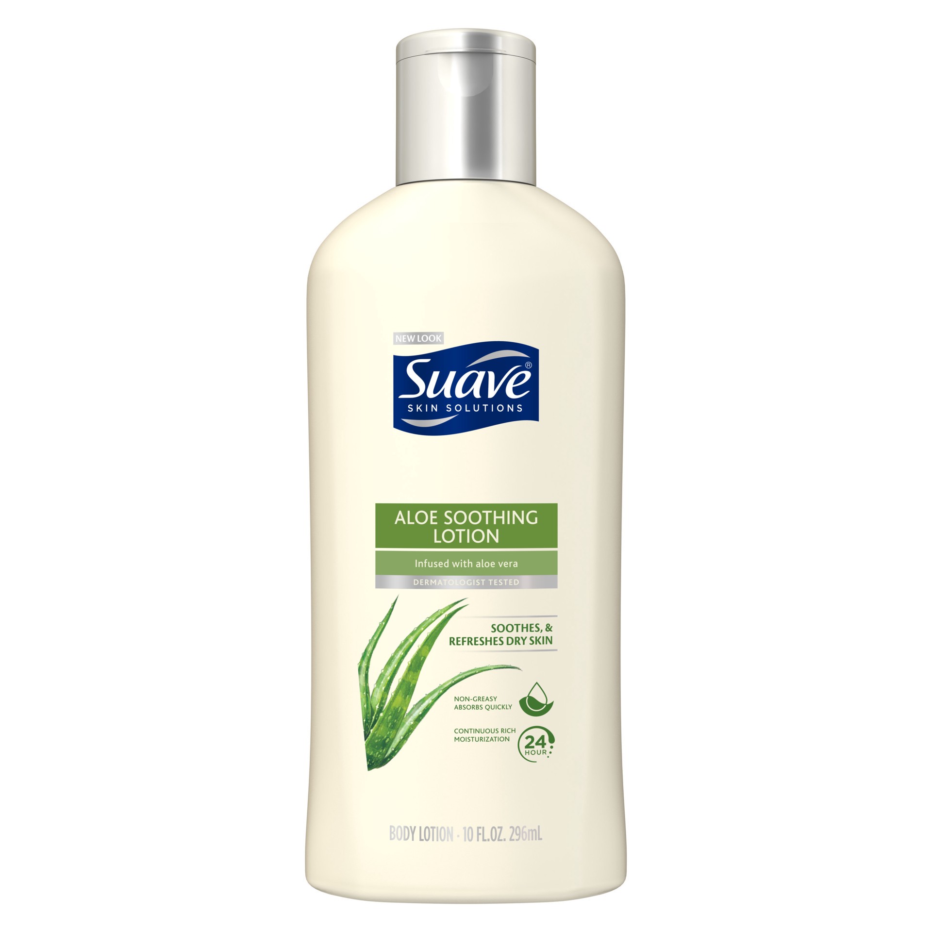 slide 1 of 3, Suave Skin Solutions Body Lotion Soothing with Aloe, 10 oz, 10 oz