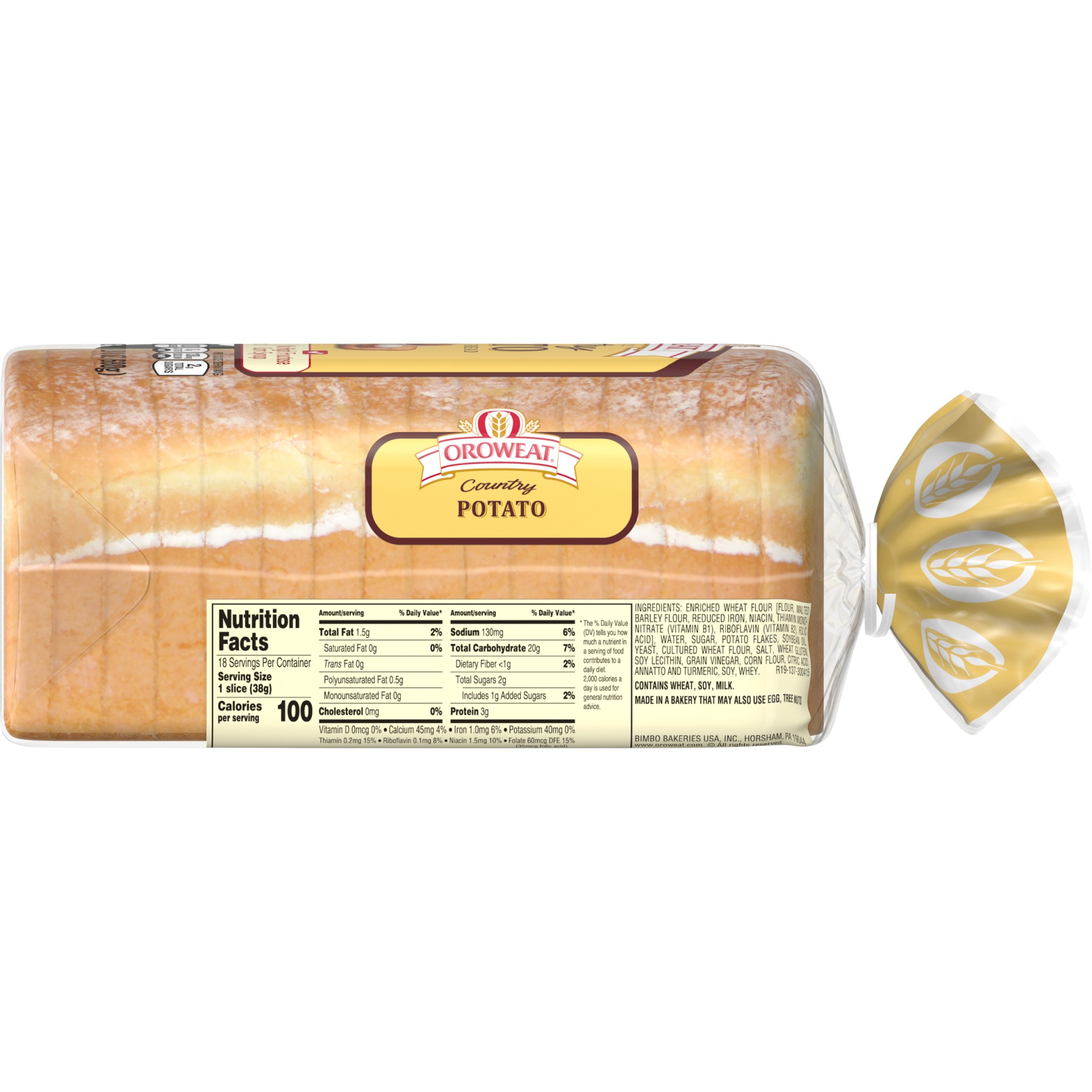 Oroweat Potato Bread Nutrition Label edu.svet.gob.gt
