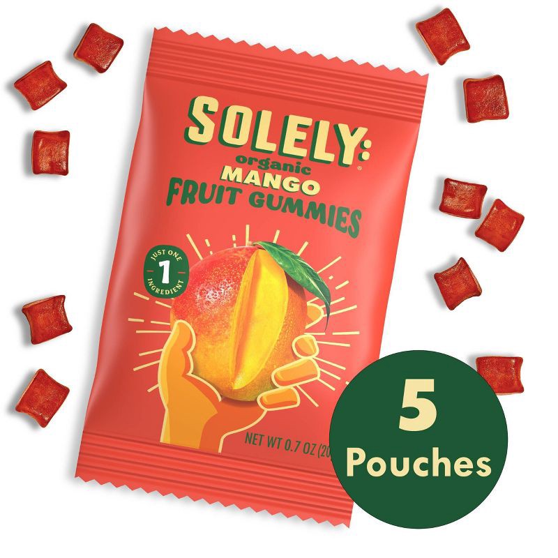 slide 2 of 6, Solely Organic Mango Whole Fruit Gummies - 3.5oz/5ct, 3.5 oz, 5 ct