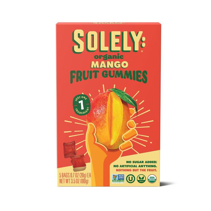 slide 1 of 6, Solely Organic Mango Whole Fruit Gummies - 3.5oz/5ct, 3.5 oz, 5 ct