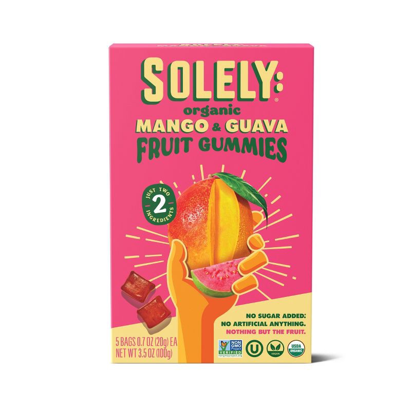 slide 1 of 4, Solely Organic Mango & Guava Whole Fruit Gummies - 3.5oz/5ct, 3.5 oz, 5 ct