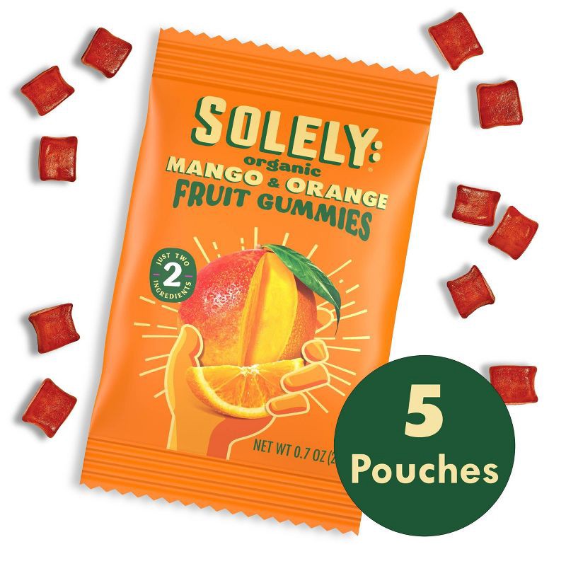 slide 2 of 4, Solely Organic Mango & Orange Whole Fruit Gummies - 3.5oz/5ct, 3.5 oz, 5 ct