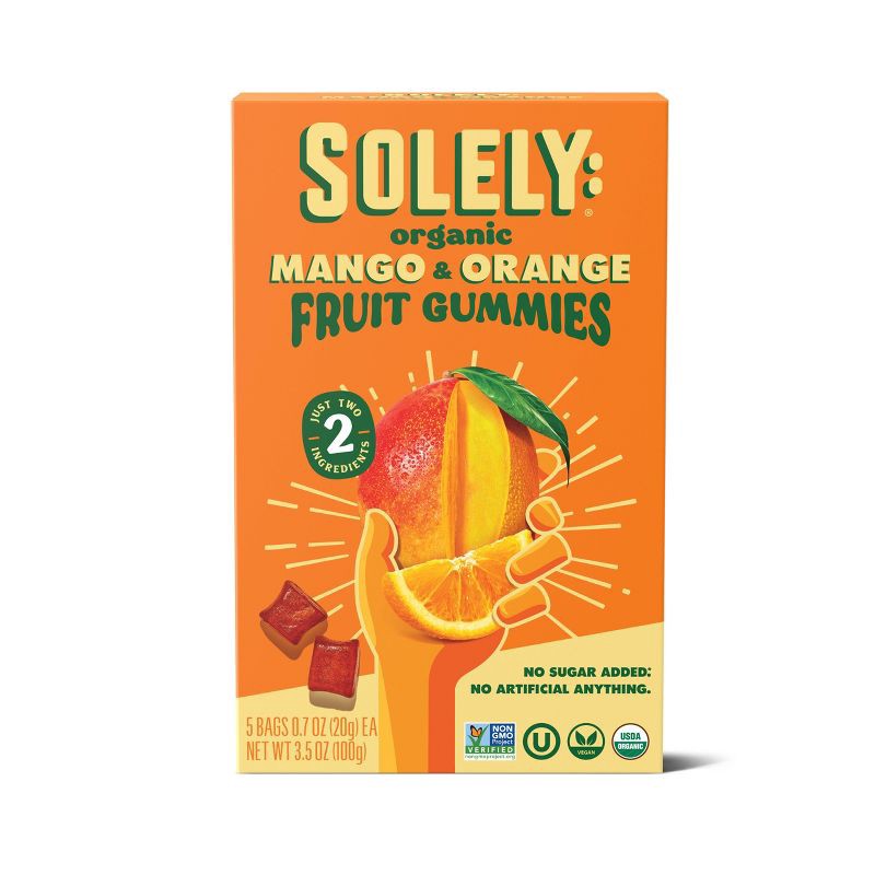 slide 1 of 4, Solely Organic Mango & Orange Whole Fruit Gummies - 3.5oz/5ct, 3.5 oz, 5 ct