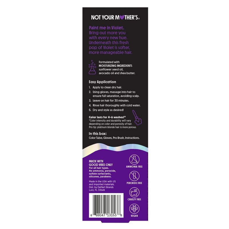 slide 7 of 8, Not Your Mother's Love for Hue Semi-Permanent Hair Color Cream - Violet Vibes - 4.5 fl oz, 4.5 fl oz