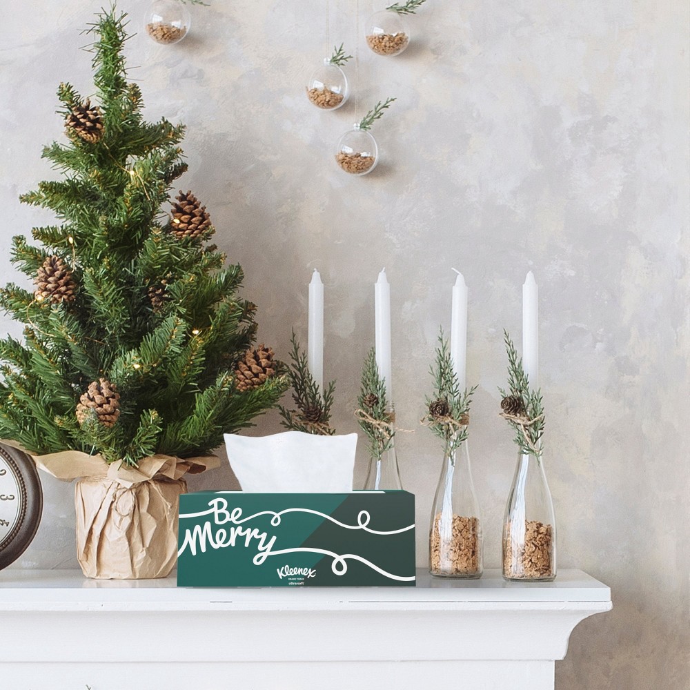 slide 2 of 13, Kleenex Holiday Ultra Soft Facial Tissue - 4pk/120ct, 4 pk; 120 ct