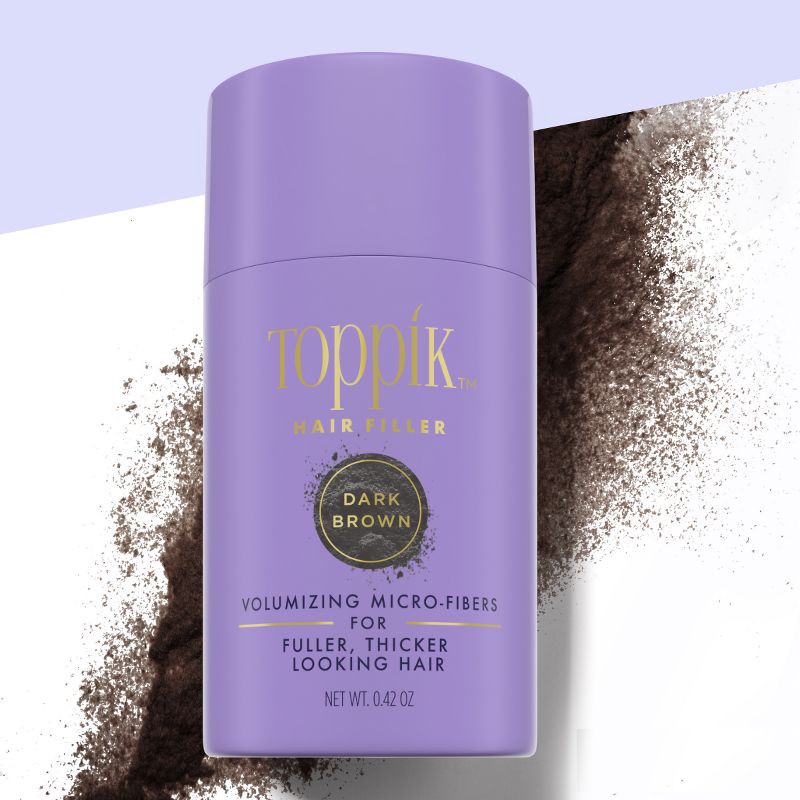 slide 2 of 10, Toppik Hair Filler Volumizing Micro-Fibers - Dark Brown - 0.42oz, 0.42 oz