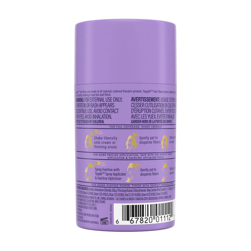 slide 10 of 10, Toppik Hair Filler Volumizing Micro-Fibers - Dark Brown - 0.42oz, 0.42 oz