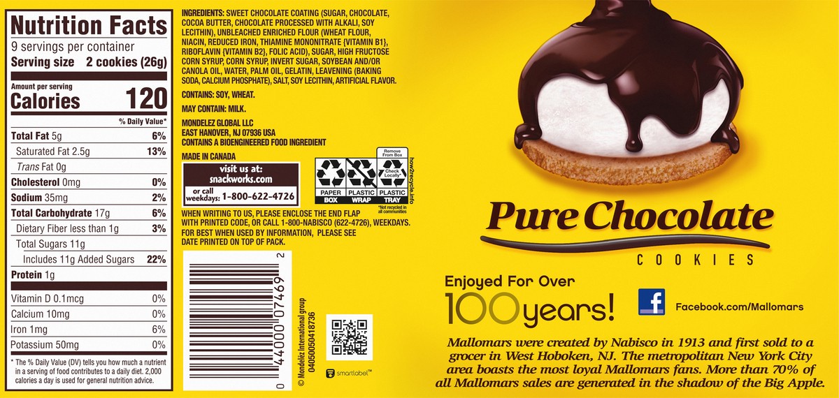 slide 4 of 9, Mallomars Pure Chocolate Cookies, 8.2 oz, 8.2 oz