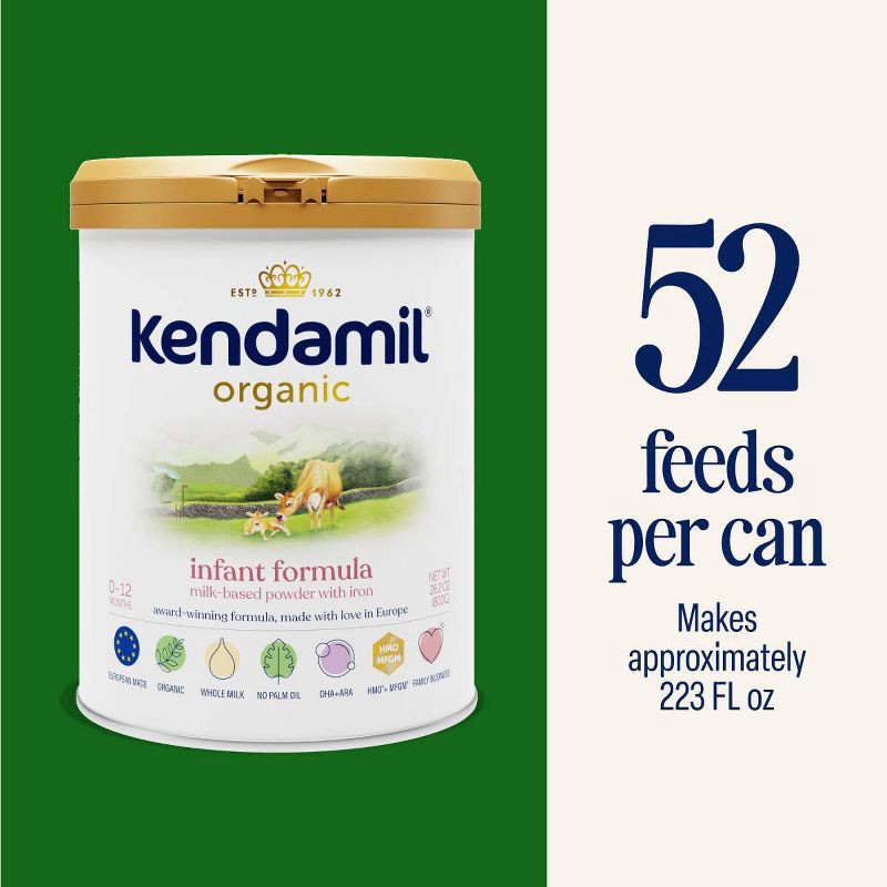 slide 9 of 9, Kendamil Organic Infant Formula Powder - 28.2oz, 28.2 oz