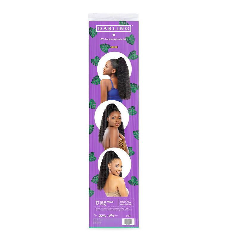 slide 2 of 6, Darling Deep Wave Ponytail Hair Extension 1B, 1 ct