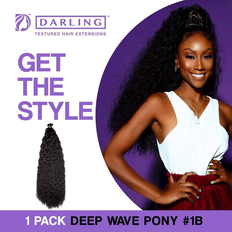slide 6 of 6, Darling Deep Wave Ponytail Hair Extension 1B, 1 ct
