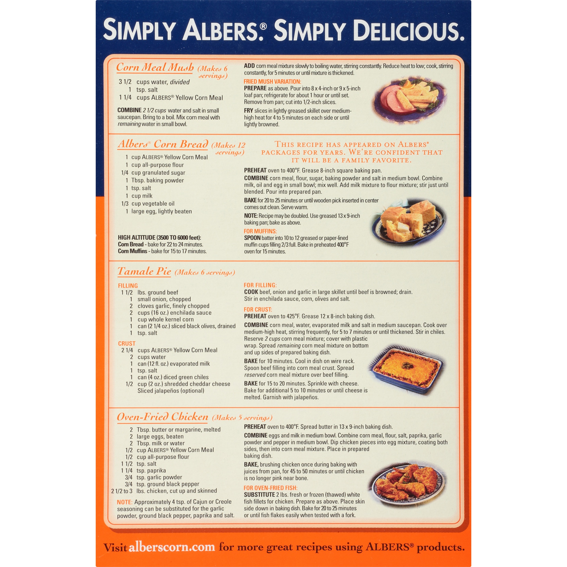 slide 6 of 8, Albers Enriched & Degermed Yellow Corn Meal, 2.5 lb