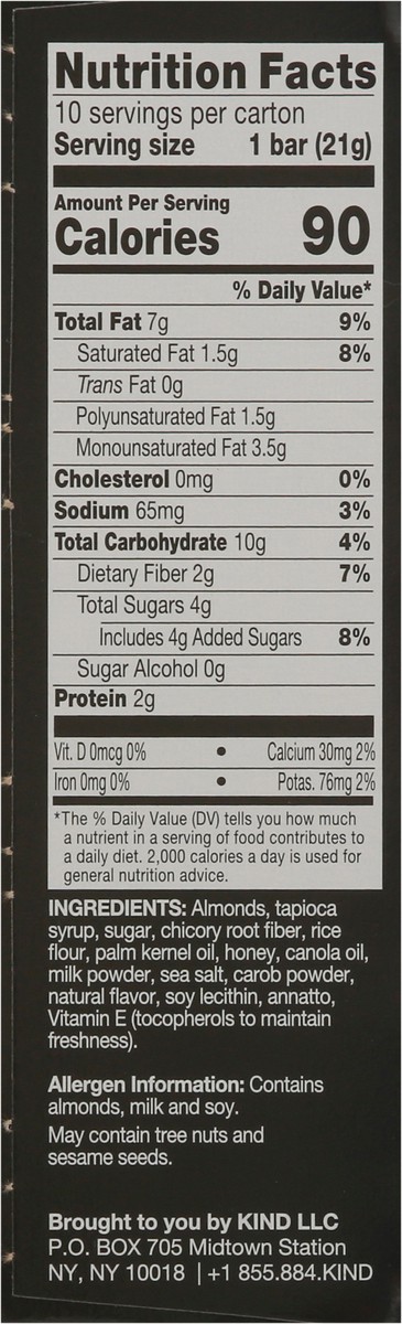 slide 5 of 9, KIND Thins, Caramel Almond & Sea Salt, 0.74 oz, 10 Count, 7.4 oz