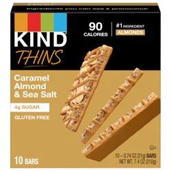 KIND Thins, Caramel Almond & Sea Salt, 0.74 oz, 10 Count