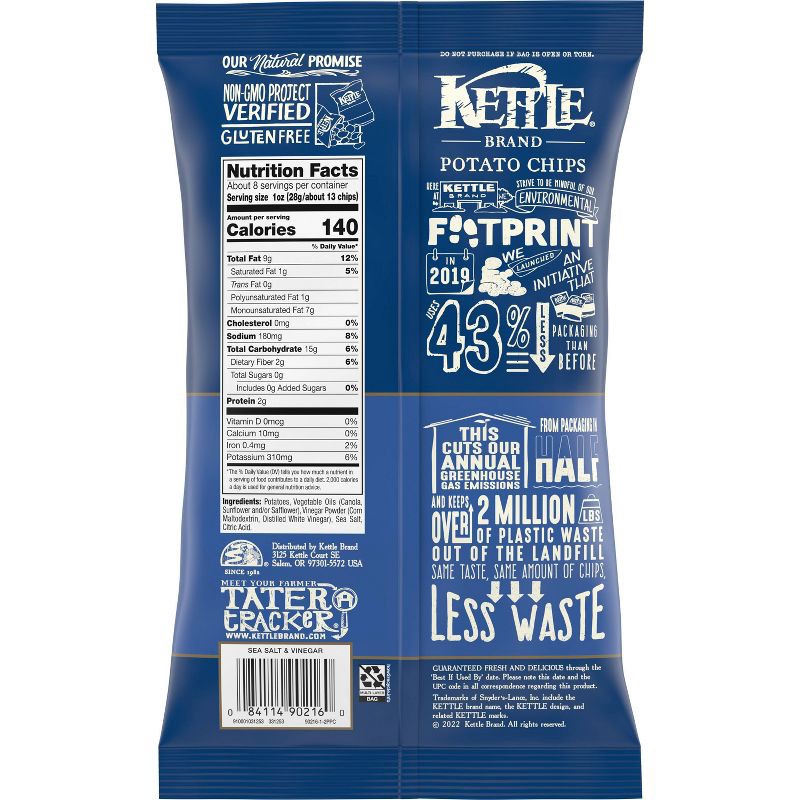 slide 5 of 10, Kettle Brand Sea Salt and Vinegar Kettle Potato Chips - 7.5oz, 7.5 oz