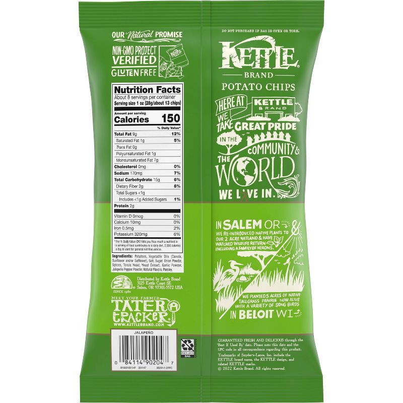 slide 4 of 7, Kettle Brand Jalapeno Kettle Potato Chips - 7.5oz, 7.5 oz