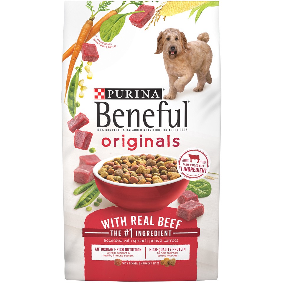 slide 1 of 6, Purina Beneful Originals With Farm-Raised Beef, Real Meat Dog Food, 13 lb