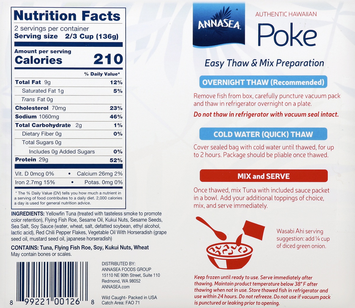 slide 4 of 9, AnnaSea Hawaiian Style Wasabi Ahi Poke Bowl, 