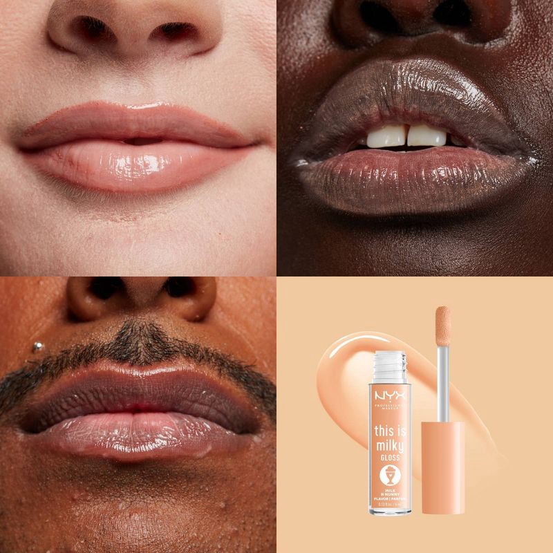 slide 5 of 10, NYX Professional Makeup This is Milky Gloss Hydrating Lip Gloss - Milk N Hunny - 0.13 fl oz, 0.13 fl oz