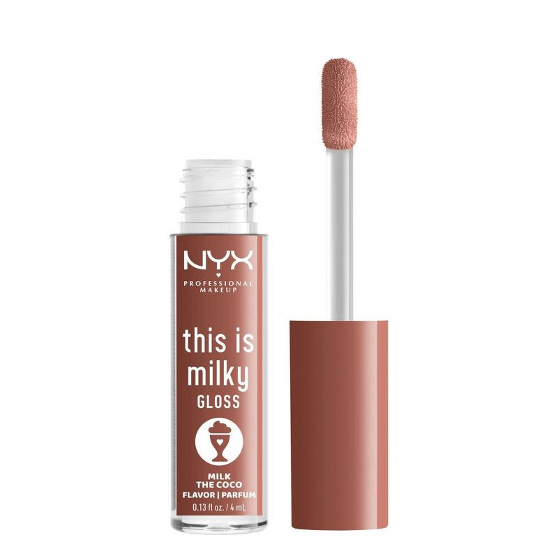 slide 1 of 10, NYX Professional Makeup This is Milky Gloss Hydrating Lip Gloss - Milk the Coco - 0.13 fl oz, 0.13 fl oz