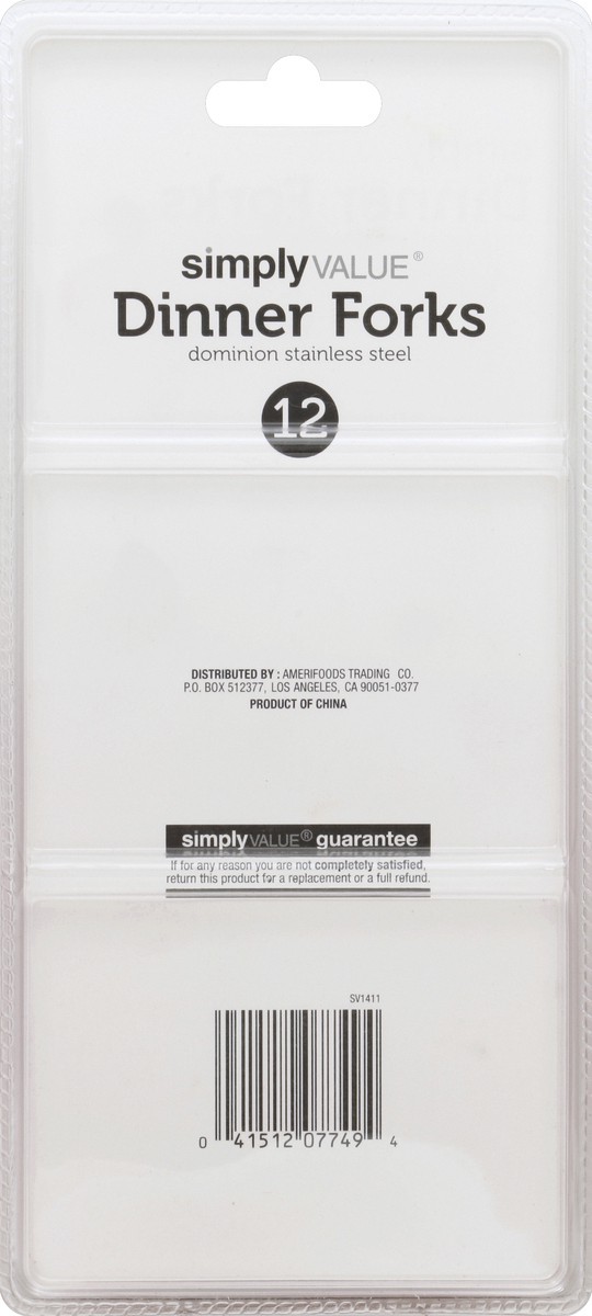 slide 5 of 8, Simply Value Dinner Fork, 12 ct