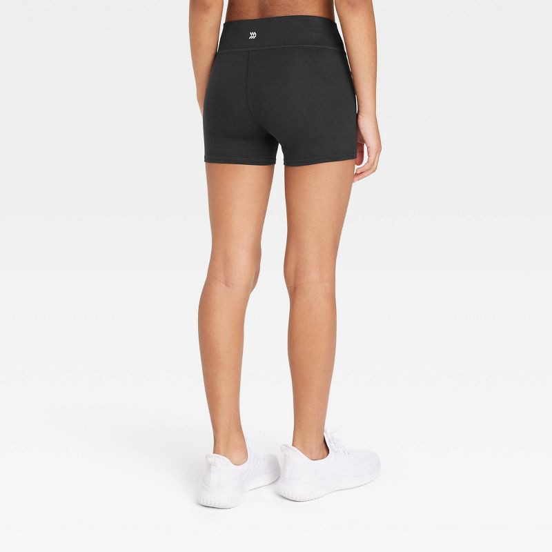 slide 2 of 3, Girls' Core Tumble Shorts - All In Motion™ Black M, 1 ct