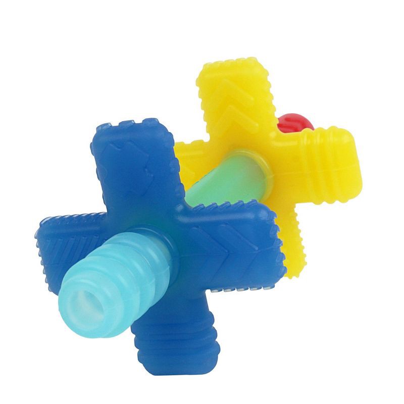slide 4 of 12, Itzy Ritzy Teensy Tubes Rattle and Teether - Blue and Red, 1 ct