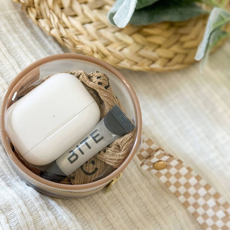 slide 7 of 8, Itzy Ritzy Clear Pacifier Case with Handle, Multi-Use - Checkerboard, 1 ct