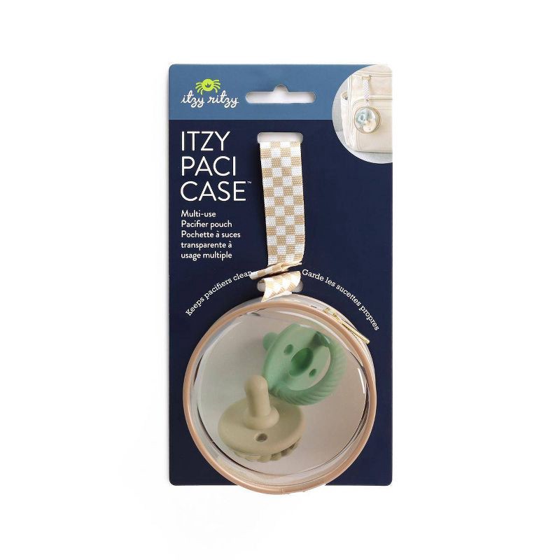 slide 8 of 8, Itzy Ritzy Clear Pacifier Case with Handle, Multi-Use - Checkerboard, 1 ct