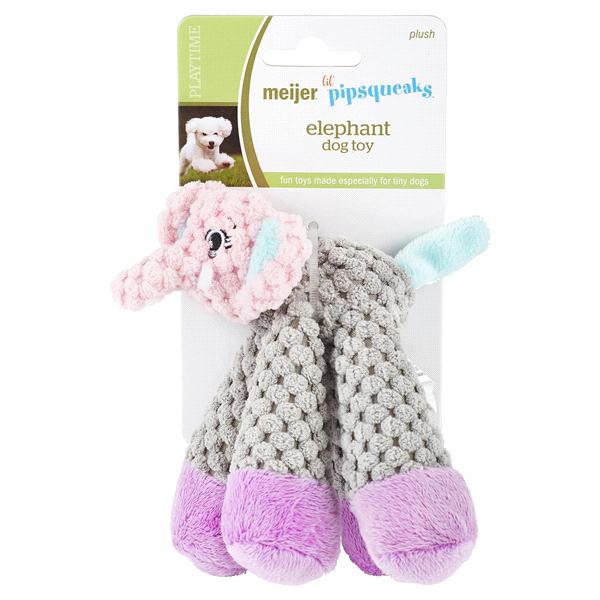 slide 1 of 1, Meijer Lil Pipsqueaks Elephant Dog Toy, multi color, 1 ct